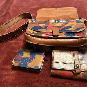Patricia Nash Multicolor Leather Crossbody Bag Set